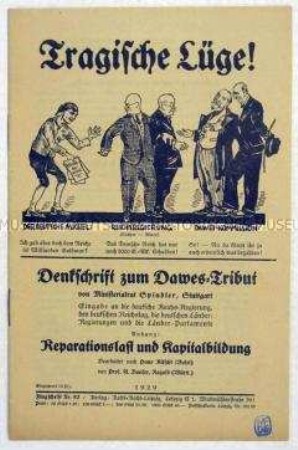 Finanzpolitische Propagandasschrift der Volksrecht-Partei zum Dawes-Plan