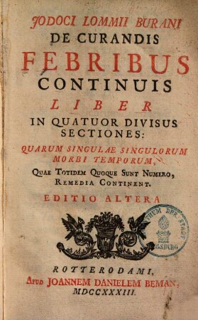 De curandis Febribus continuis, liber ...