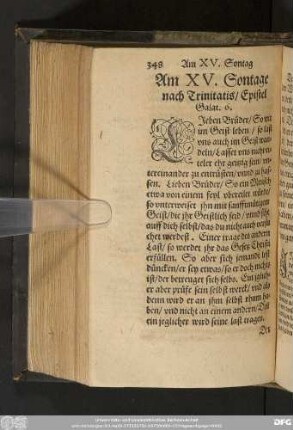 Am XV. Sontage nach Trinitatis/ Epistel Galat. 6.