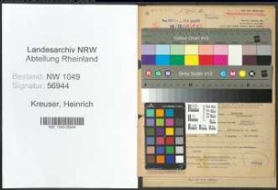 Entnazifizierung Heinrich Kreuser , geb. 07.10.1902 (Buchhalter)