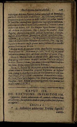 Caput IIX. De Rectione Infinitorum.