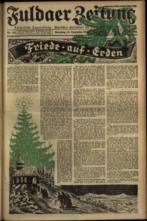 Erste Ausgabe vom Dienstag, den 25. Dezember 1934.