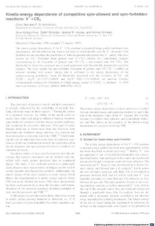Kinetic-energy dependence of competitive spin-allowed and spin-forbidden reactions: V+ + CS2