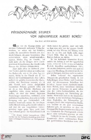 Physiognomische Studien von Schauspieler Albert Borée