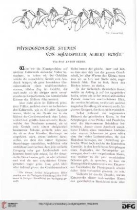 Physiognomische Studien von Schauspieler Albert Borée