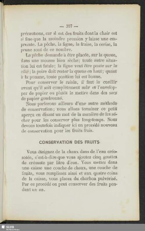 Conservation des fruits