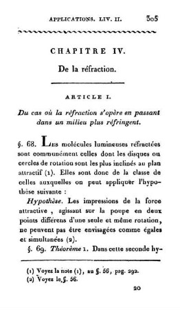 Chapitre IV. De la réfraction.