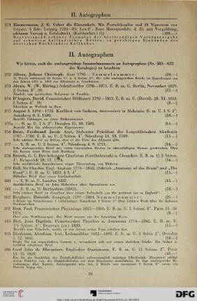 II. Autographen (Nr. 372-622)