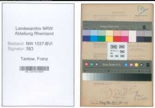 Entnazifizierung Franz Tantow , geb. 29.11.1891 (Steuerberater)