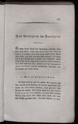 Das Verkehren im Brettspiel