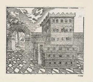 Tempel des Salomo, aus: Martin Luther, "Biblia: Das ist: Die gantze heilige Schrifft: Deudsch", Wittenberg 1561, S. 189 recto