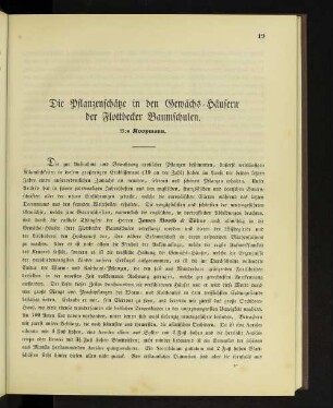 Die Pflanzenschätze in den Gewächs-Häusern der Flottbecker Baumschulen.