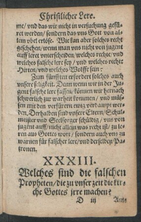 XXXIII. Welches sind die falschen Propheten ...