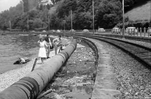 Bregenz: Pipelineverlegung am Ufer des Bodensees bei Bregenz