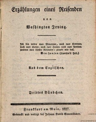 Erzählungen eines Reisenden, 3