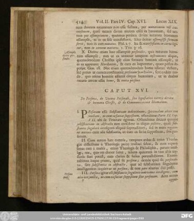 Caput XVI. De Persona, de Unione Personali, sive hypostatica naturae divinae & Humanae Christi, & de Communicatione Idiomatum.