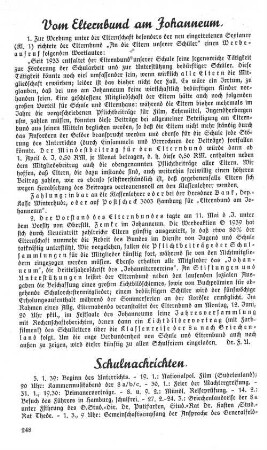 Vom Elternbund am Johanneum.