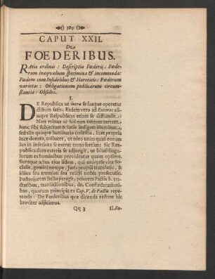 Caput XXII. De Foederibus.