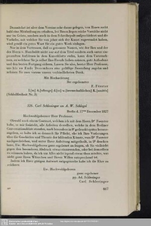 Carl Schlesinger an August Wilhelm von Schlegel, Berlin, 17.12.1827