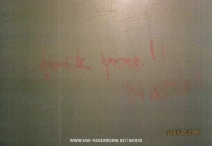 fuck you!! unleserlich