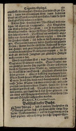 Beschluß dieses Buchs