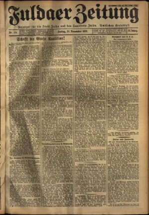 Ausgabe vom Freitag, den 23. November 1928.
