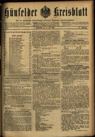 Ausgabe vom Donnerstag, den 17. Juli 1919.