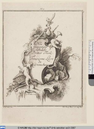 Neu inventirte Schilde Dritter Theil. Troisieme Livre de Cartouches, Titelblatt