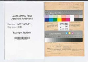 Entnazifizierung Norbert Rudolph, geb. 30.12.1905 (Kuenstler)