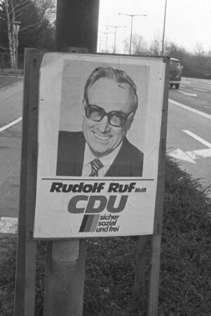 Wahlwerbung der Karlsruher CDU zur Bundestagswahl am 6. März 1983