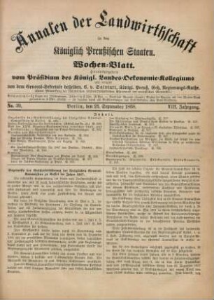 No. 39. Berlin, den 23. September 1868. VIII. Jahrgang.