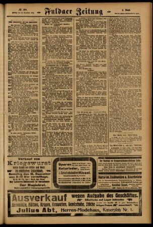 Zweite Ausgabe vom Freitag, den 15. Dezember 1916.