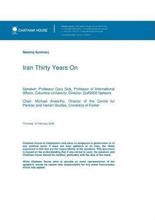 Iran thirty years on