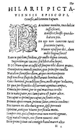 Hilarii Pictaviensis episc. Genesis
