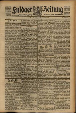 Erste Ausgabe vom Samstag, den 05. September 1908.