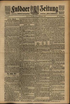 Erste Ausgabe vom Samstag, den 05. September 1908.