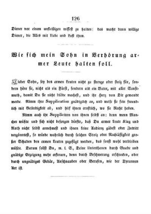 Wie sich mein Sohn in Verhörung armer Leute halten soll.