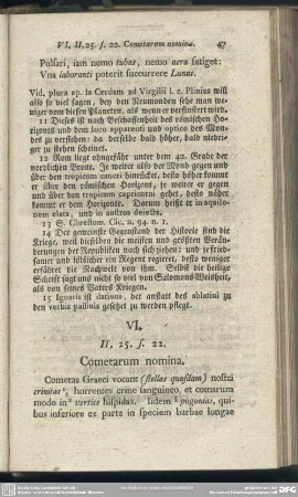 VI. II, 25. s. 22. Cometarum nomina
