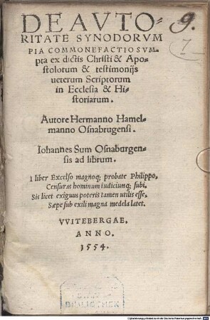 De autoritate Synodorum pia commonefactio