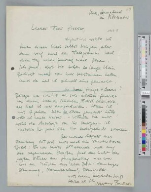 Brief an Hugo Sieker