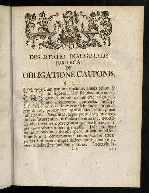 3-16, Dissertatio Inauguralis Juridica De Obligatione Cauponis.