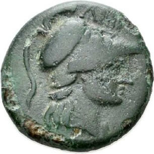 Bronzemünze aus Lokroi (Kalabrien) mit Darstellung der Athena