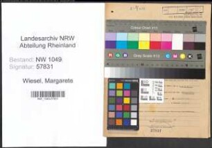 Entnazifizierung Margarete Wiesel , geb. 16.04.1908 (Kauffrau)
