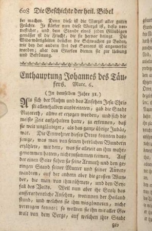 Enthauptung Johannes des Täufers. Marc. 6.