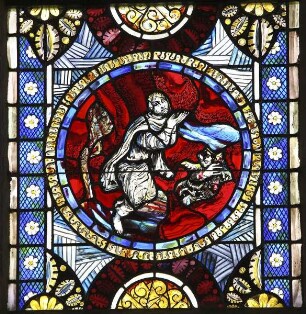 Südliches Chorfenster — Der Satan trennt sich von Christus (Versuchung Christi)