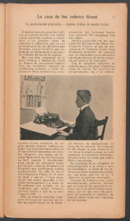 La casa de los señores Grant : Un establecimiento progresista - Apuntes gráficos de nuestra revista