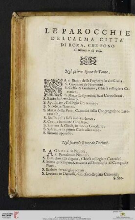 Le Parocchie dell'Alma Citta di Roma