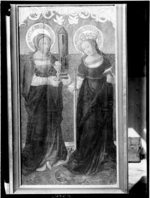 Bohlsbach Katholische Sankt Laurentius Kirche Altarflügel links Heilige Barbara und rechts Heilige Katharina (um 1520)