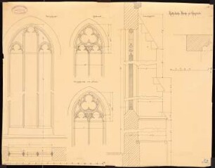 Katholische Kirche, Garzweiler: Fenster: Ansicht und Querschnitt