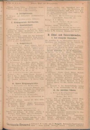 B. Schul- und Unterrichtswesen.